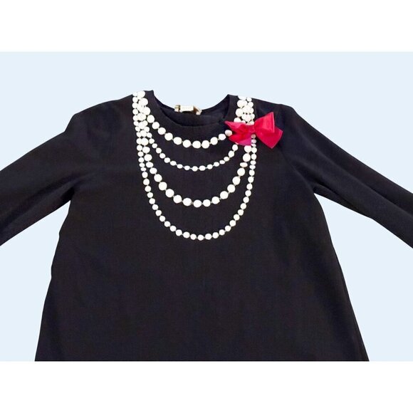 KATE SPADE Girls Youth Pearl Necklace Print Dress Size XL - Picture 3 of 6